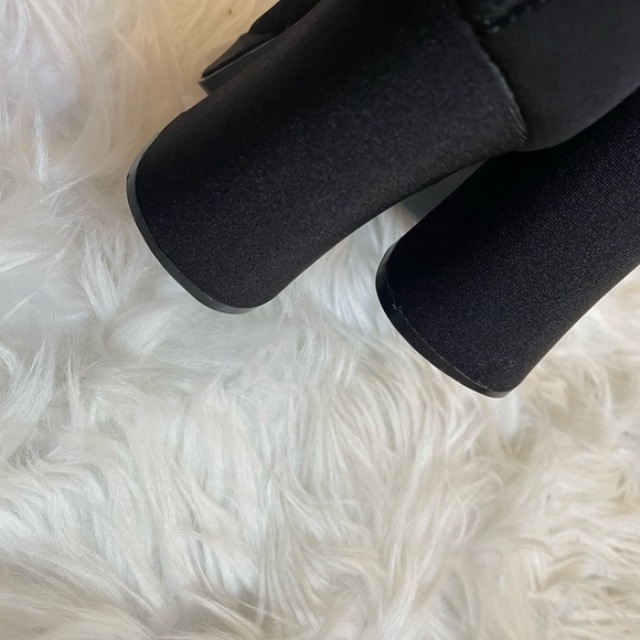 Vintage 90s  Grunge Square Toe stretch fabric/Sock knee-high boots - Picture 14 of 16